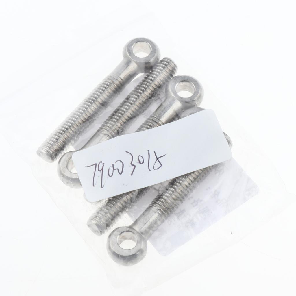 5 Pieces 304 Stainless Steel Forged Machinery Eye Bolt M8 x 50mm