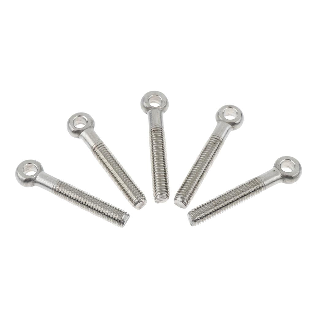 5 Pieces 304 Stainless Steel Forged Machinery Eye Bolt M8 x 50mm