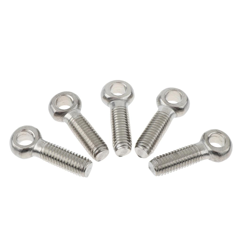 5 Pieces 304 Stainless Steel Forged Machinery Eye Bolt M10 x 35mm