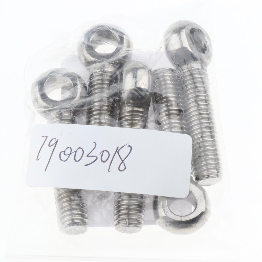 5 Pieces 304 Stainless Steel Forged Machinery Eye Bolt M10 x 45mm