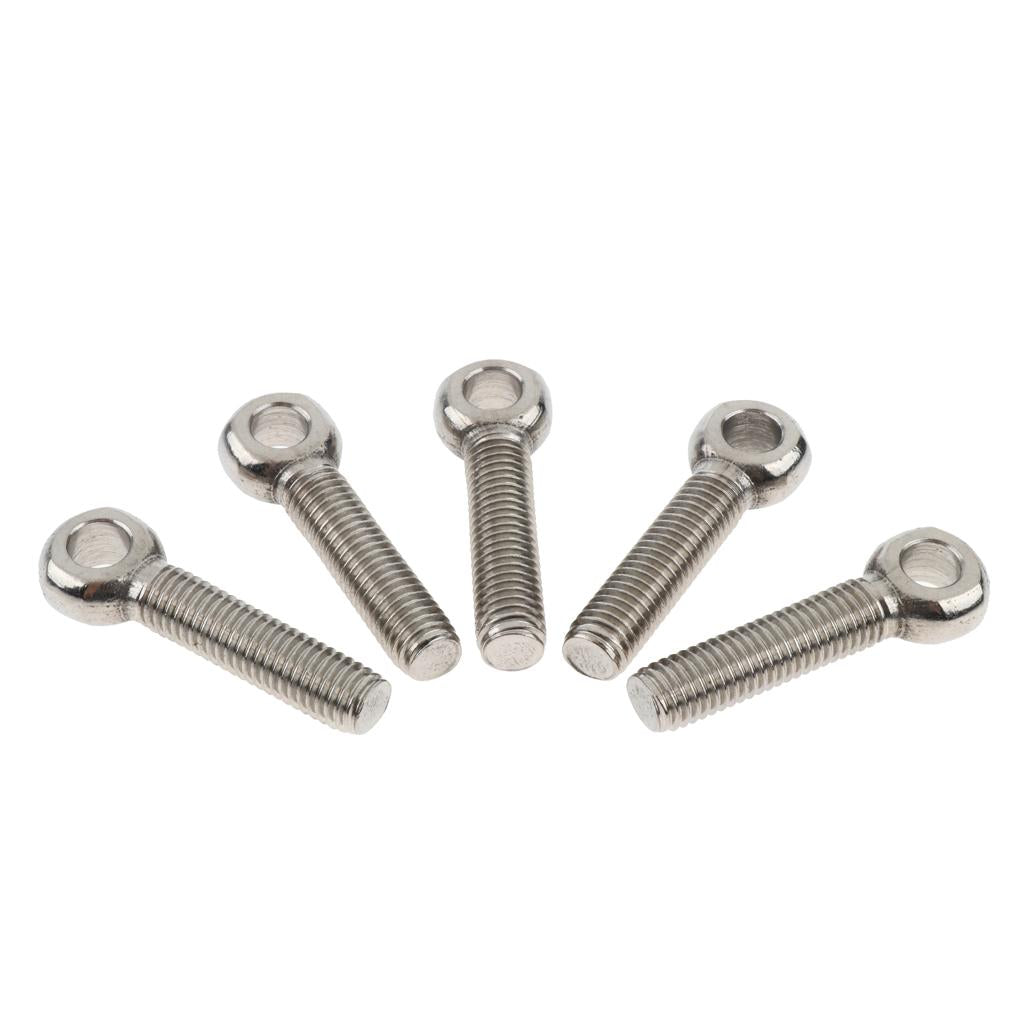 5 Pieces 304 Stainless Steel Forged Machinery Eye Bolt M10 x 45mm