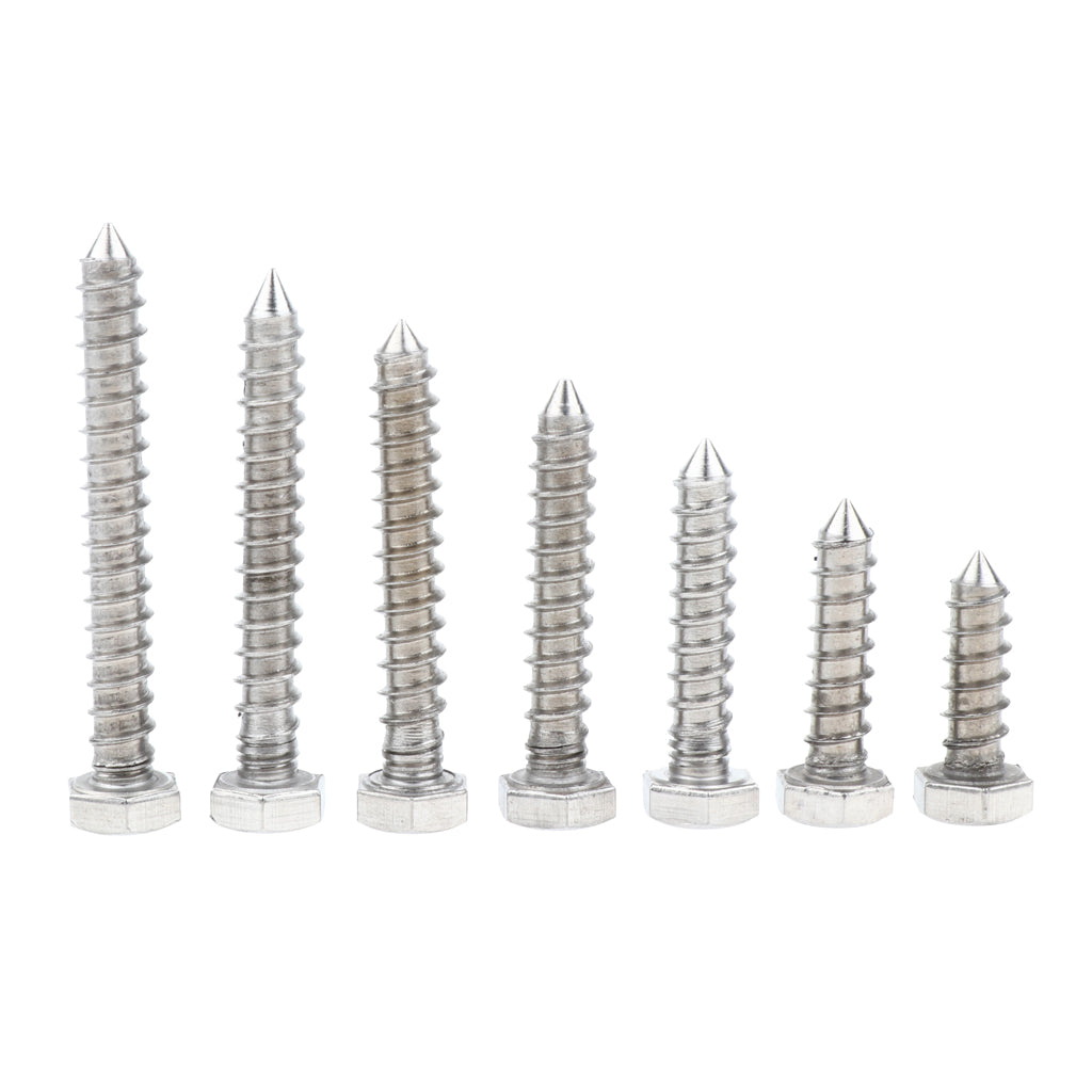 5 Pieces M6 Stainless Hexagon Hex Head Self Tapping Screws Hardware M6 x 20