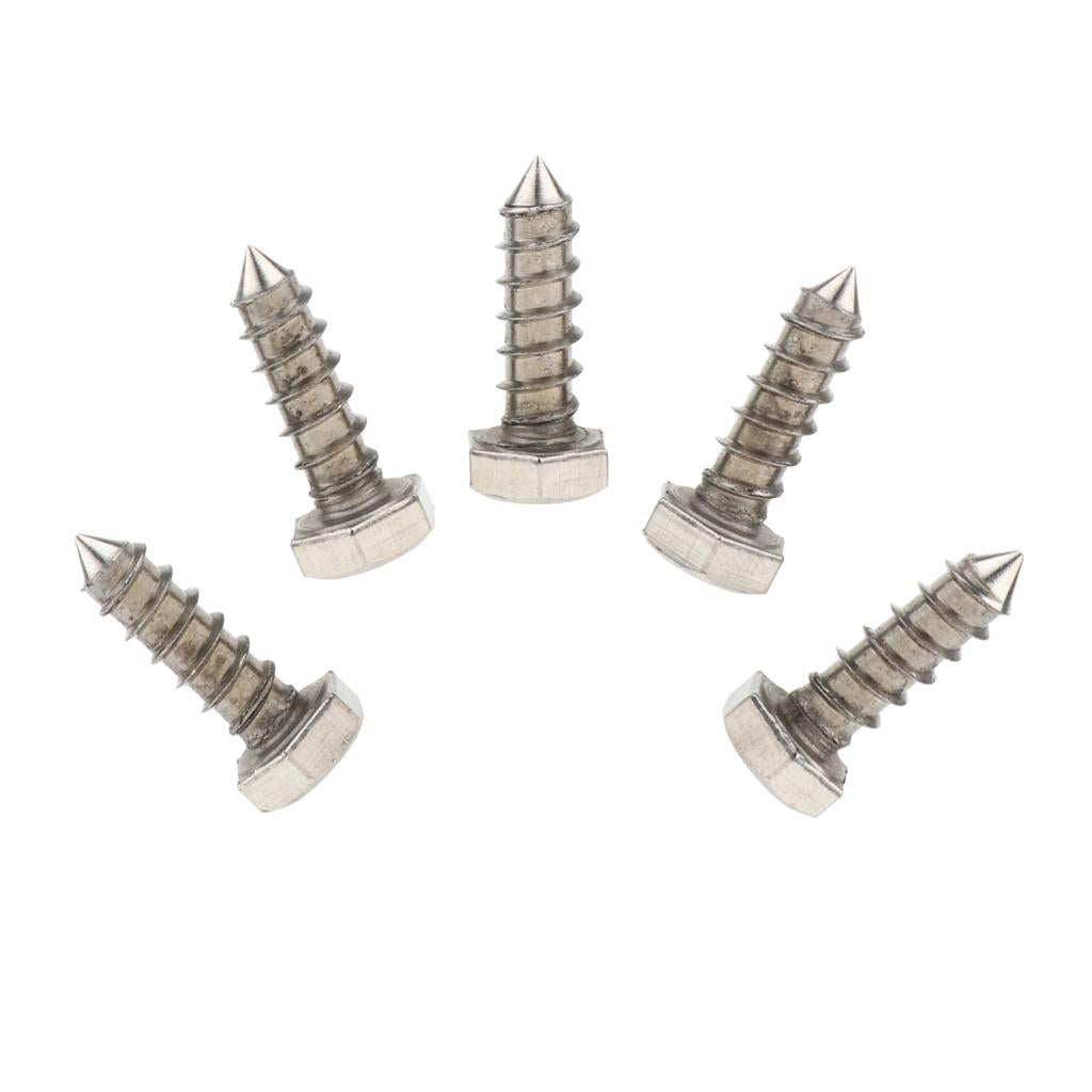 5 Pieces M6 Stainless Hexagon Hex Head Self Tapping Screws Hardware M6 x 25