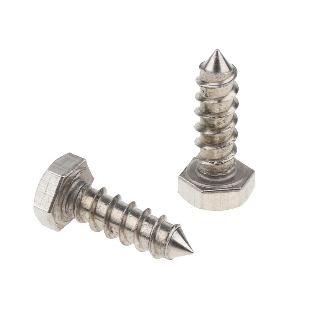 5 Pieces M6 Stainless Hexagon Hex Head Self Tapping Screws Hardware M6 x 25