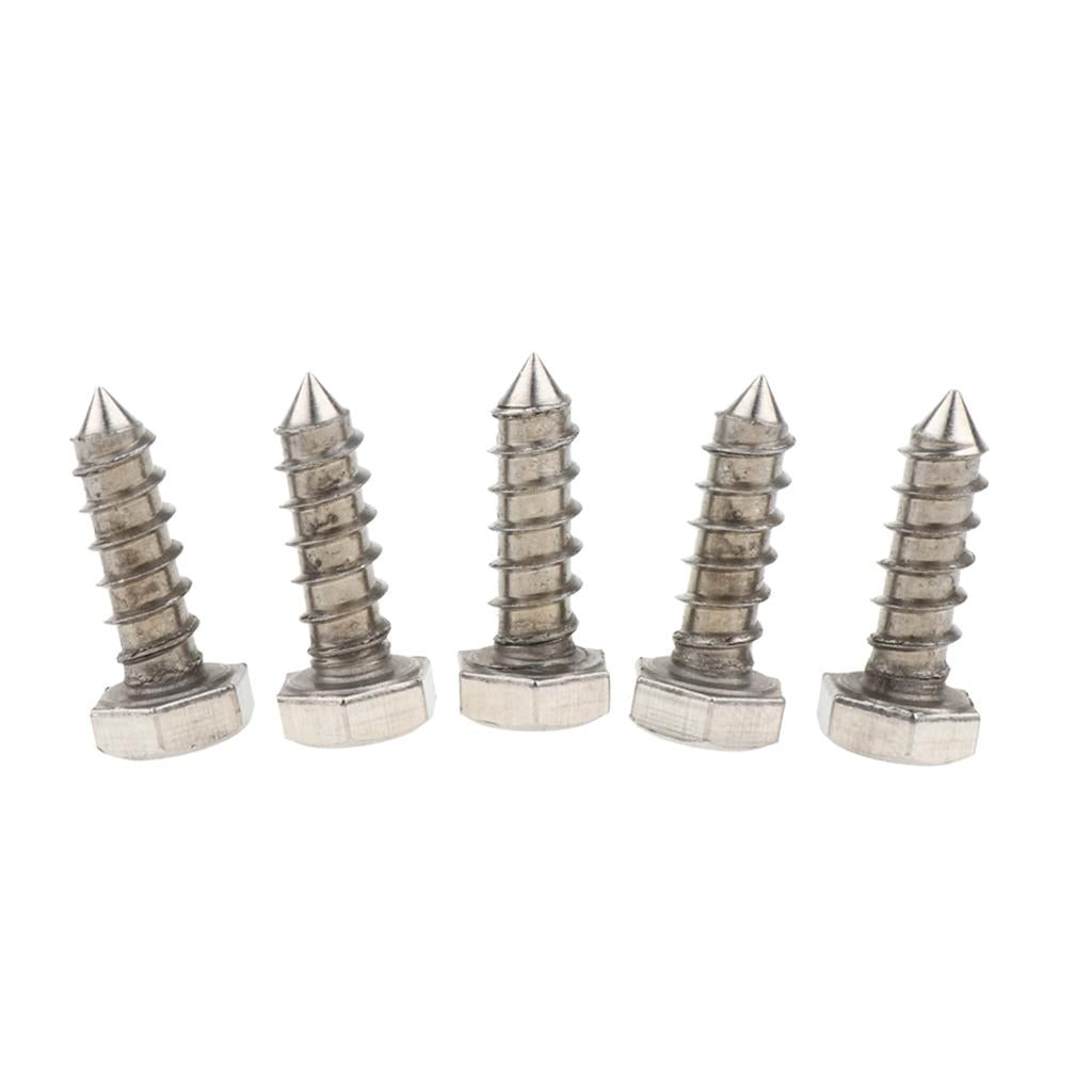 5 Pieces M6 Stainless Hexagon Hex Head Self Tapping Screws Hardware M6 x 25