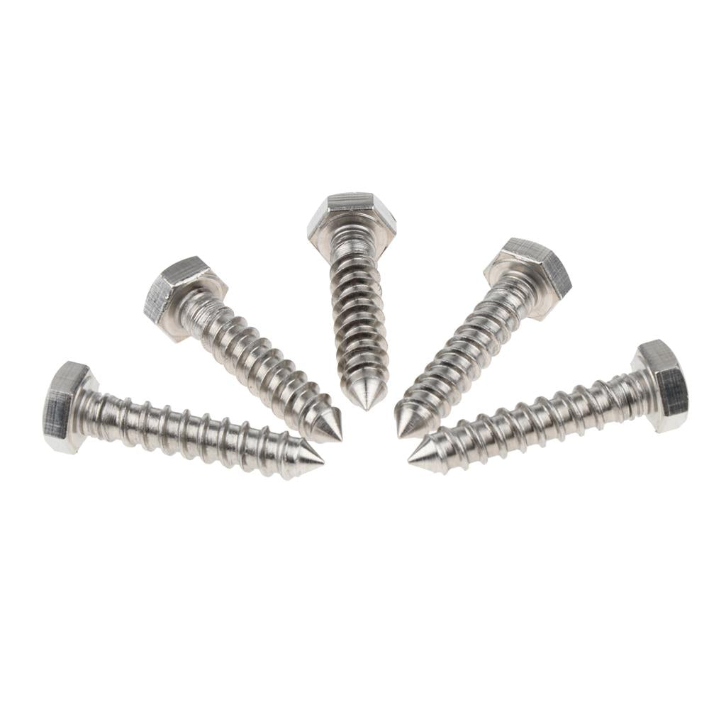 5 Pieces M6 Stainless Hexagon Hex Head Self Tapping Screws Hardware M6 x 30