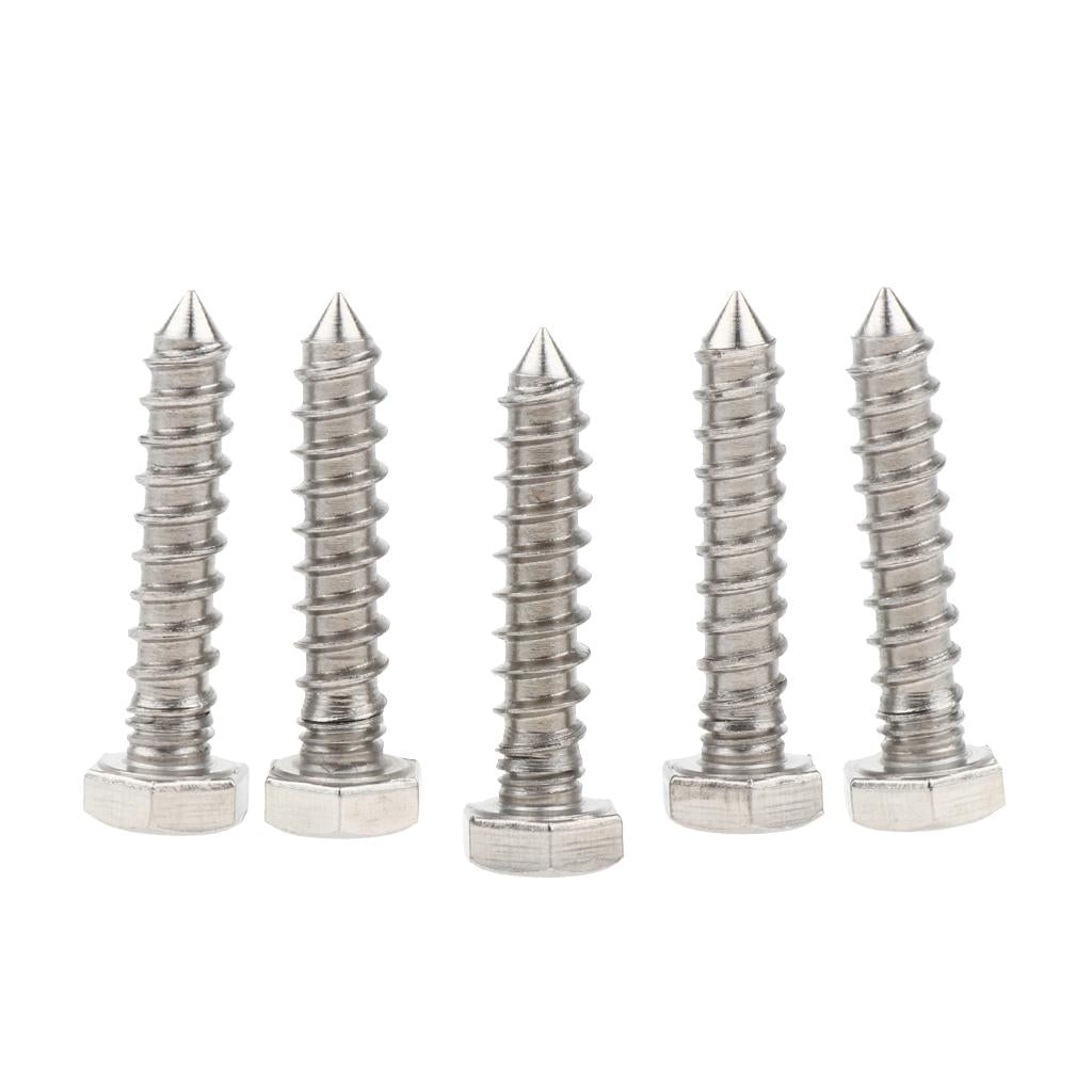 5 Pieces M6 Stainless Hexagon Hex Head Self Tapping Screws Hardware M6 x 30