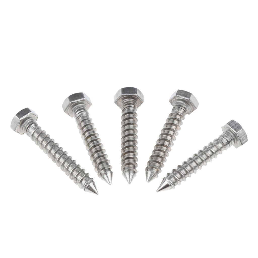 5 Pieces M6 Stainless Hexagon Hex Head Self Tapping Screws Hardware M6 x 35