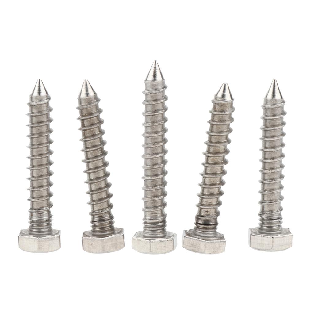 5 Pieces M6 Stainless Hexagon Hex Head Self Tapping Screws Hardware M6 x 35