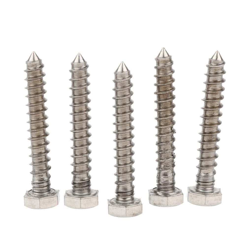 5 Pieces M6 Stainless Hexagon Hex Head Self Tapping Screws Hardware M6 x 40