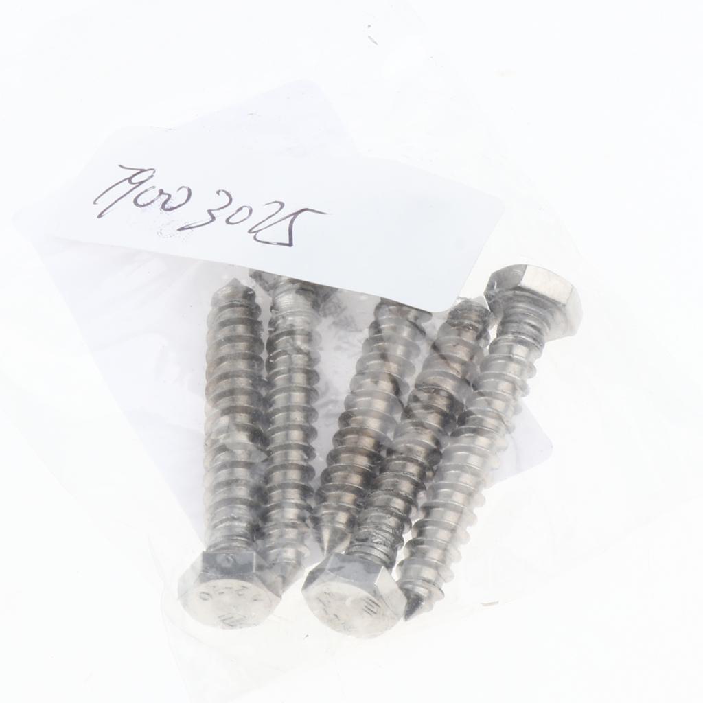 5 Pieces M6 Stainless Hexagon Hex Head Self Tapping Screws Hardware M6 x 40