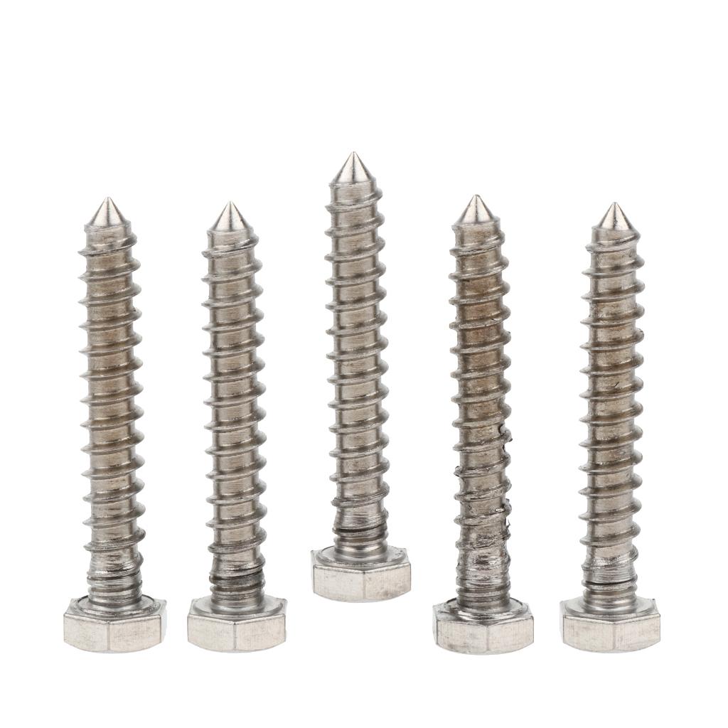 5 Pieces M6 Stainless Hexagon Hex Head Self Tapping Screws Hardware M6 x 40