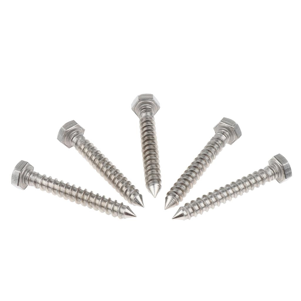 5 Pieces M6 Stainless Hexagon Hex Head Self Tapping Screws Hardware M6 x 45