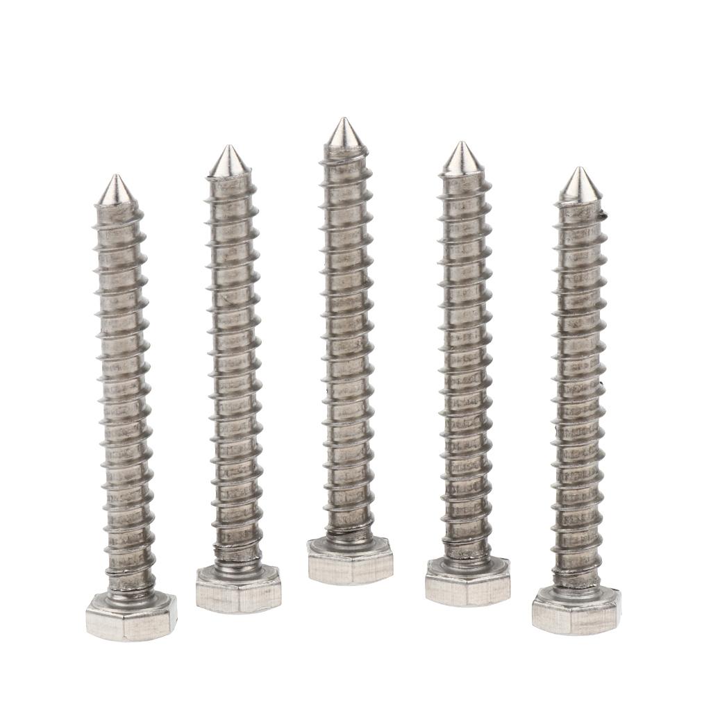 5 Pieces M6 Stainless Hexagon Hex Head Self Tapping Screws Hardware M6 x 50