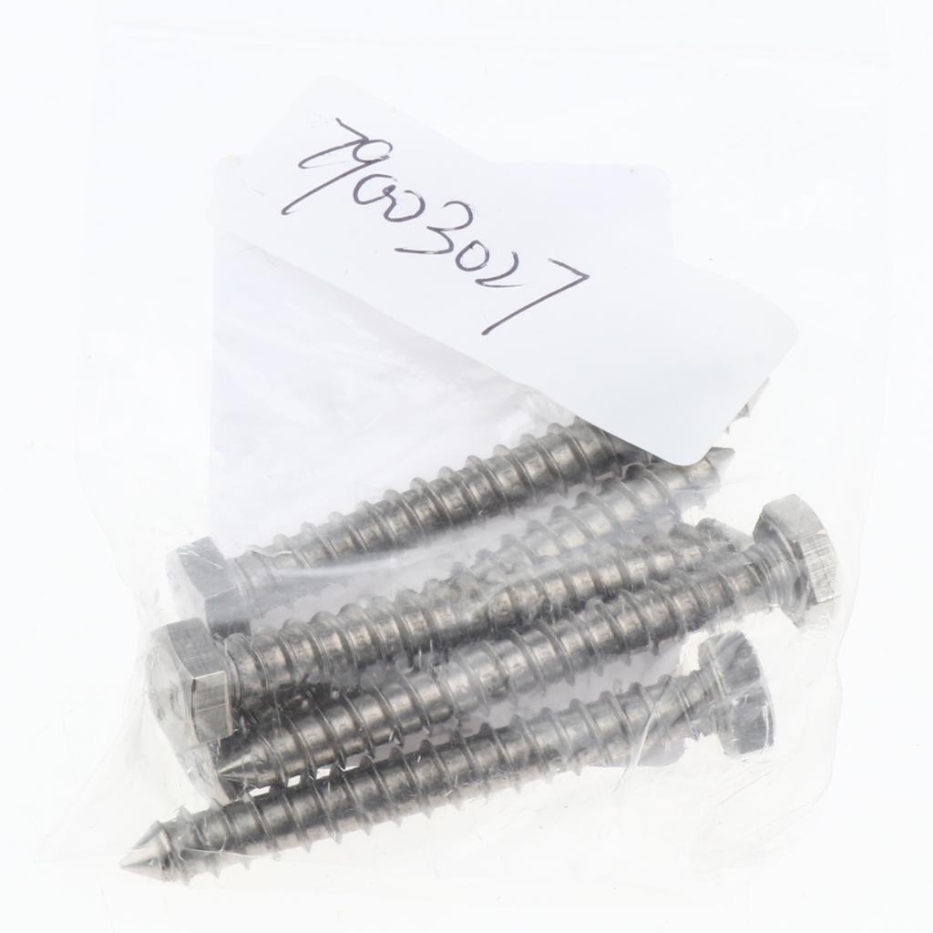 5 Pieces M6 Stainless Hexagon Hex Head Self Tapping Screws Hardware M6 x 50