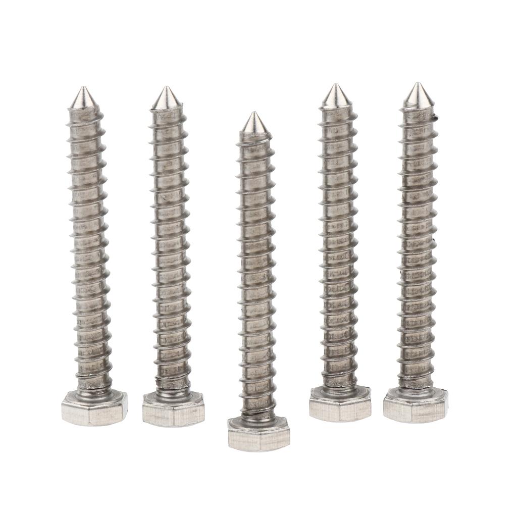 5 Pieces M6 Stainless Hexagon Hex Head Self Tapping Screws Hardware M6 x 50