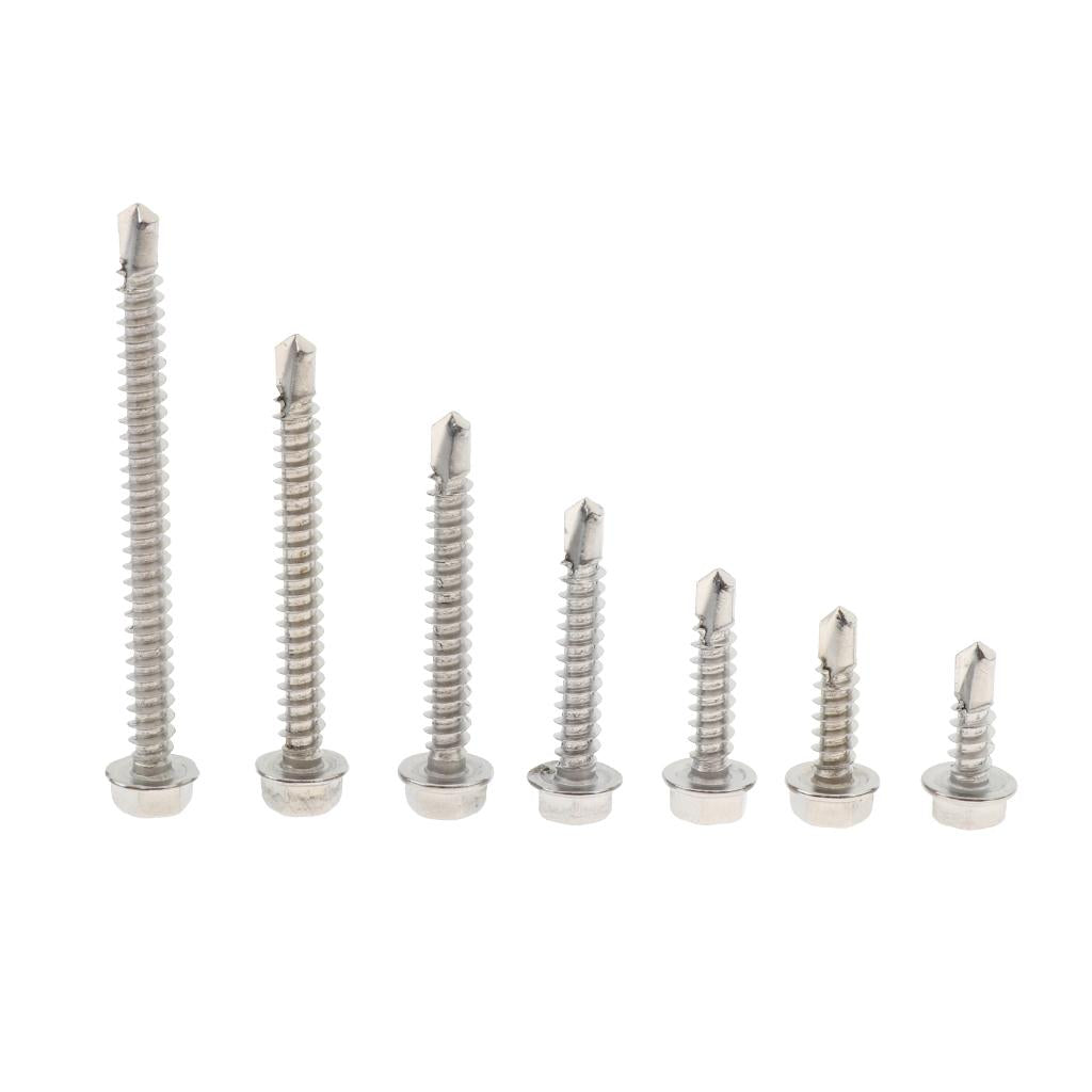 50 Pieces M4.2 Self Tapping Drilling Screws Hex Washer Head Fasteners 13mm