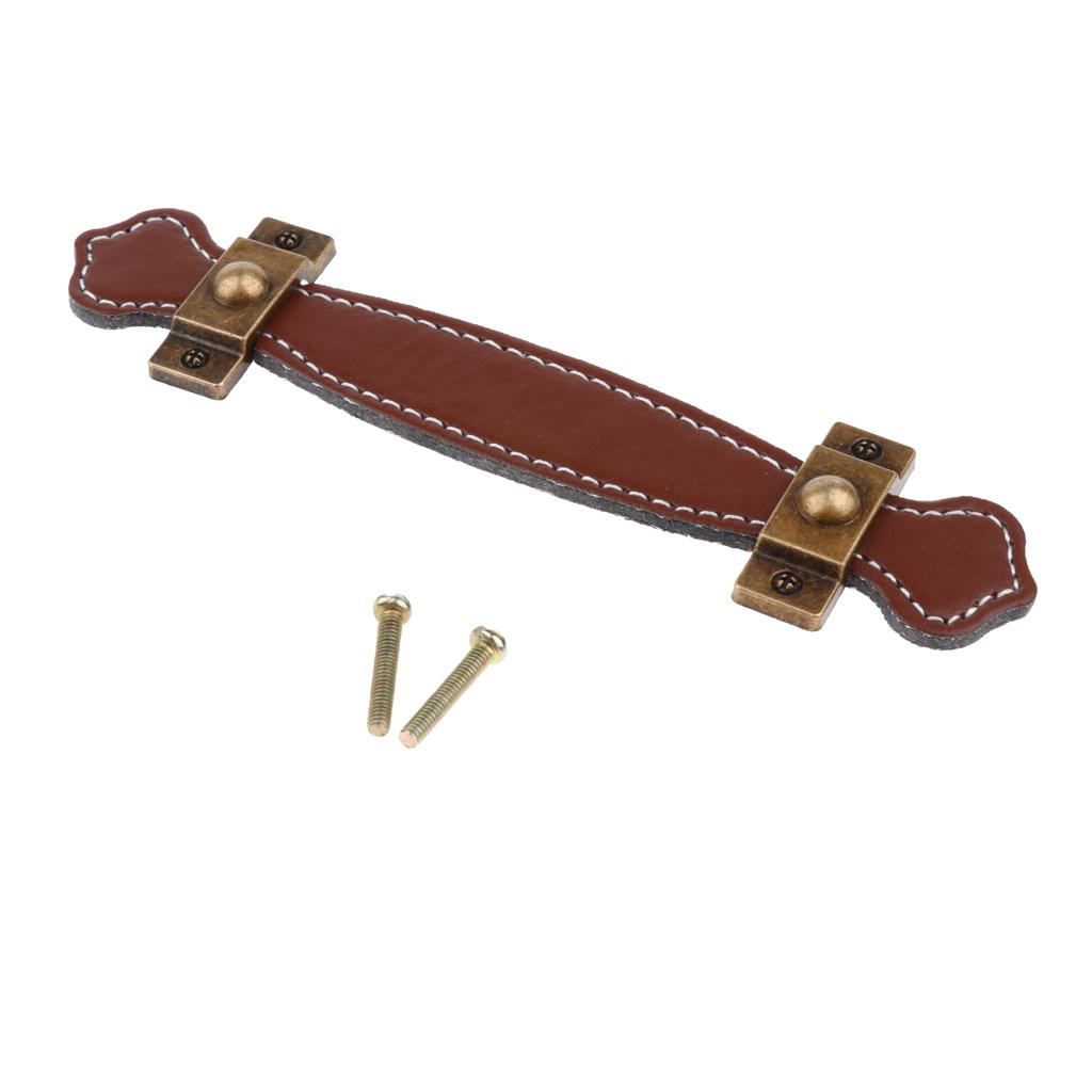 Leather Cabinet Handles Home Furniture Wardrobe Drawer Pull Knob 96mm