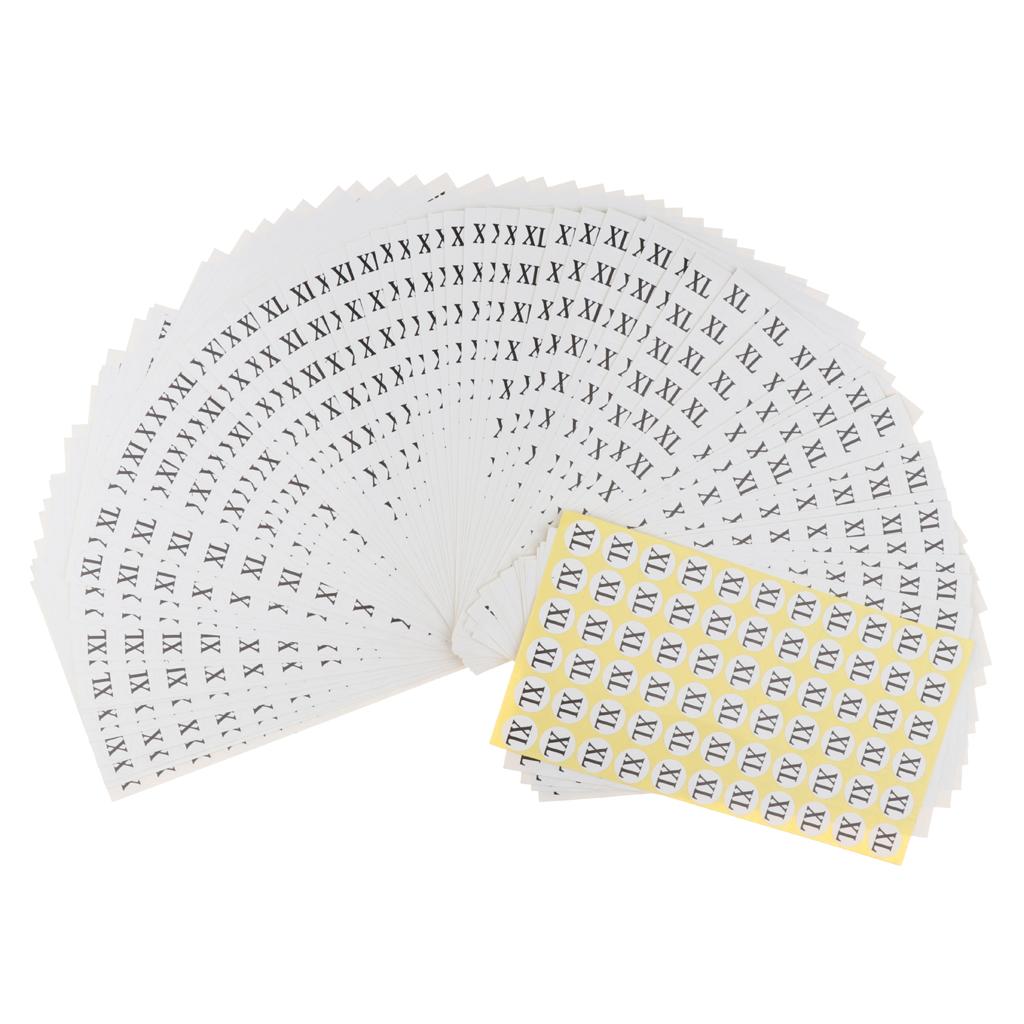 70Sheets Clothing Label Round Size Stickers Retail Apparel Label 14mm dia XL