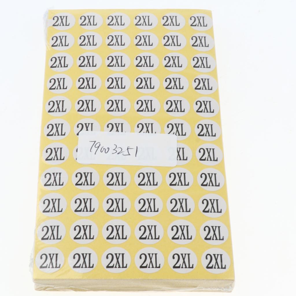 70Sheets Clothing Label Round Size Stickers Retail Apparel Label 14mm dia 2XL