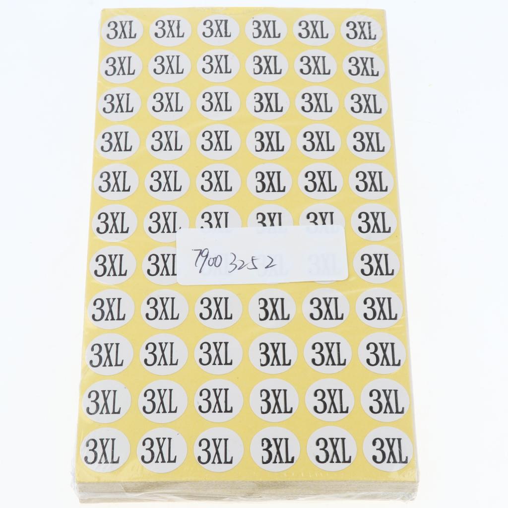 70Sheets Clothing Label Round Size Stickers Retail Apparel Label 14mm dia 3XL