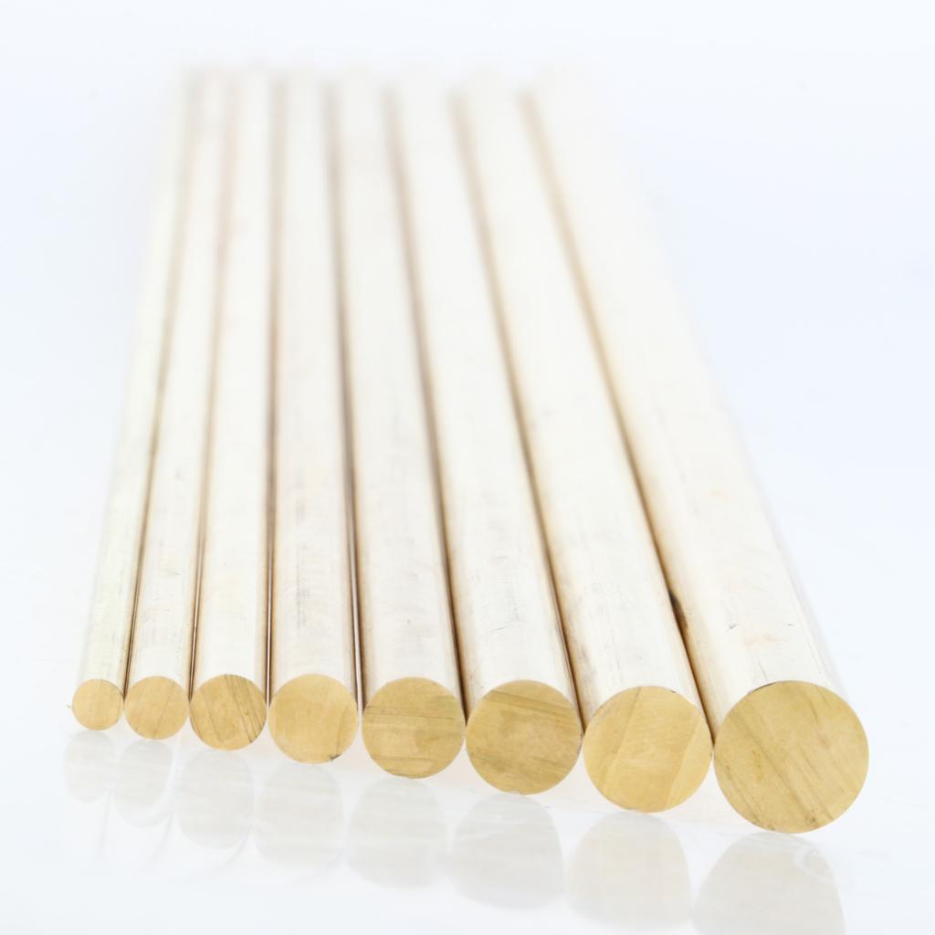 50cm x Brass Round Bar Rod Metric 4mm-8mm Cut Material 4mm