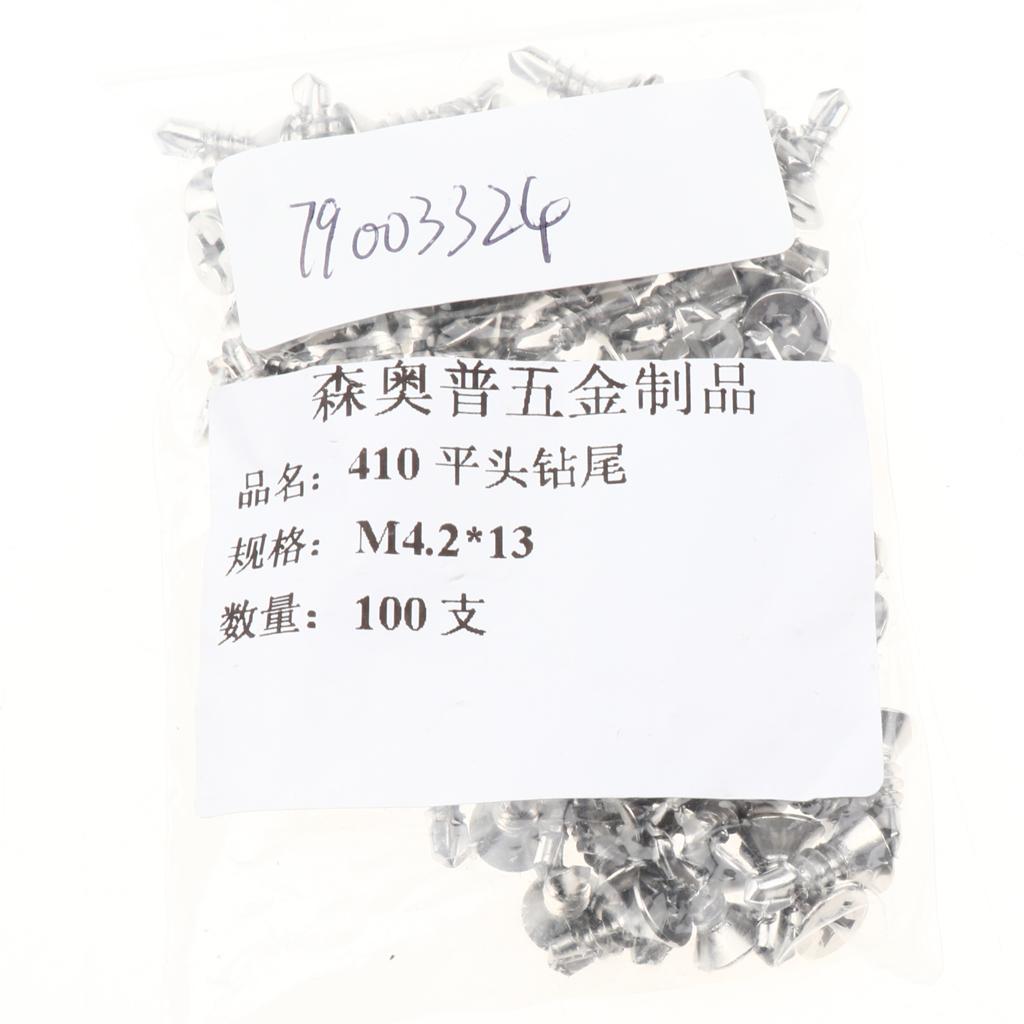 100x M4.2 Countersunk Self Tapping Drilling Philips Drive Fixing Screws 13mm