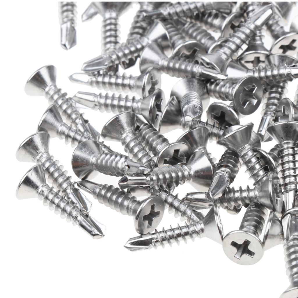 100x M4.2 Countersunk Self Tapping Drilling Philips Drive Fixing Screws 19mm