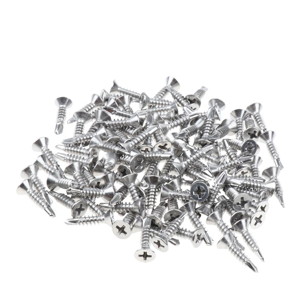 100x M4.2 Countersunk Self Tapping Drilling Philips Drive Fixing Screws 19mm