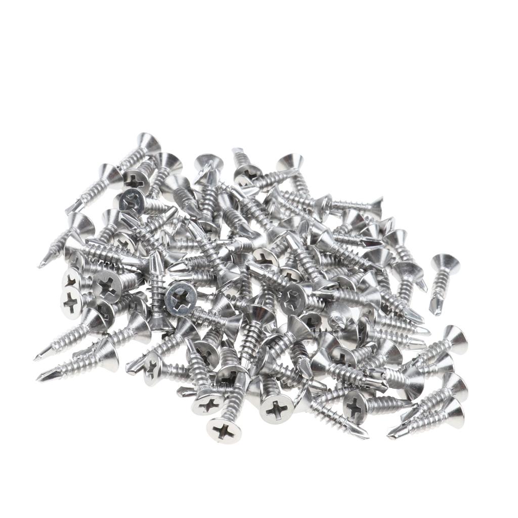 100x M4.2 Countersunk Self Tapping Drilling Philips Drive Fixing Screws 19mm