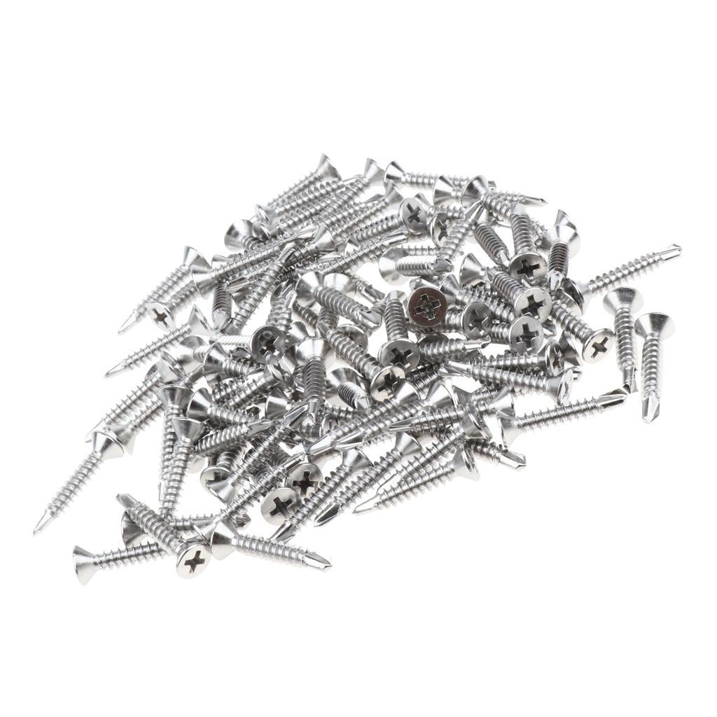 100x M4.2 Countersunk Self Tapping Drilling Philips Drive Fixing Screws 25mm