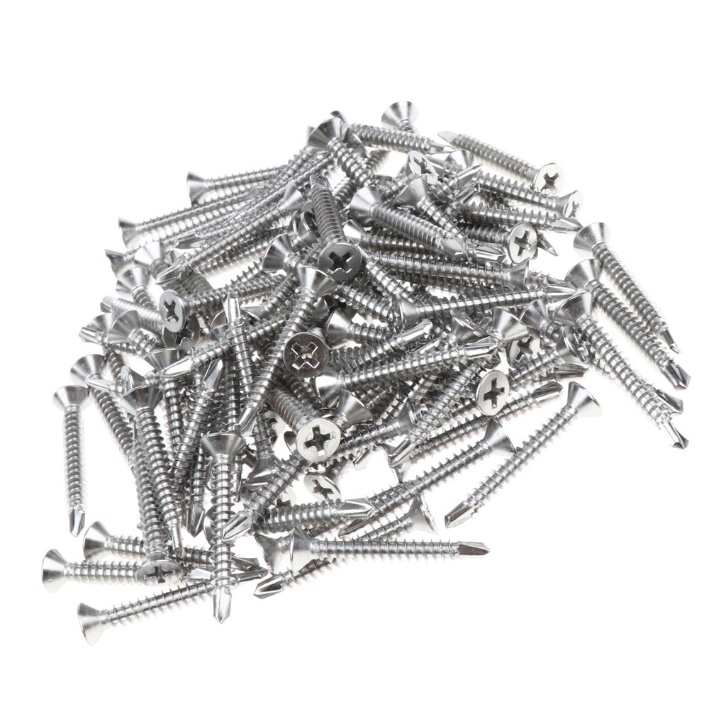 100x M4.2 Countersunk Self Tapping Drilling Philips Drive Fixing Screws 32mm