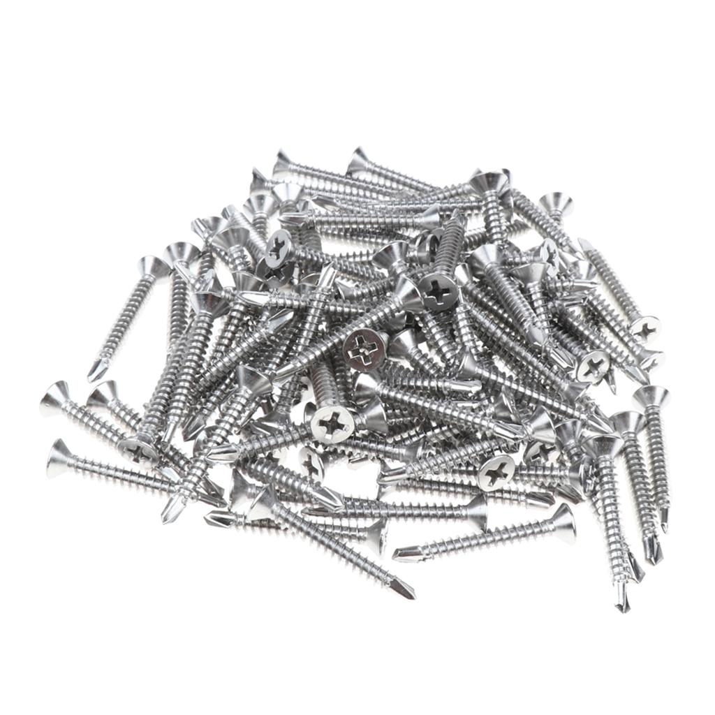 100x M4.2 Countersunk Self Tapping Drilling Philips Drive Fixing Screws 32mm