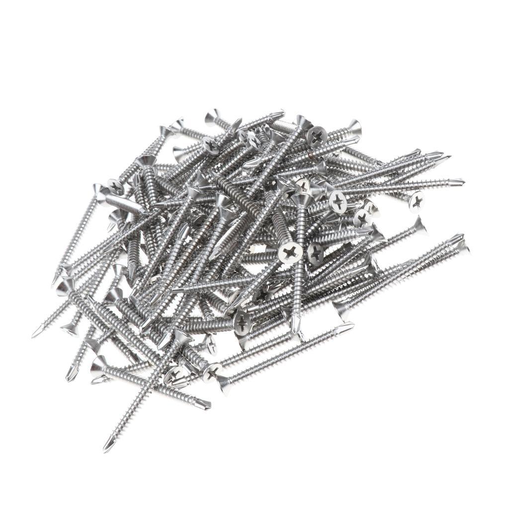 100x M4.2 Countersunk Self Tapping Drilling Philips Drive Fixing Screws 45mm