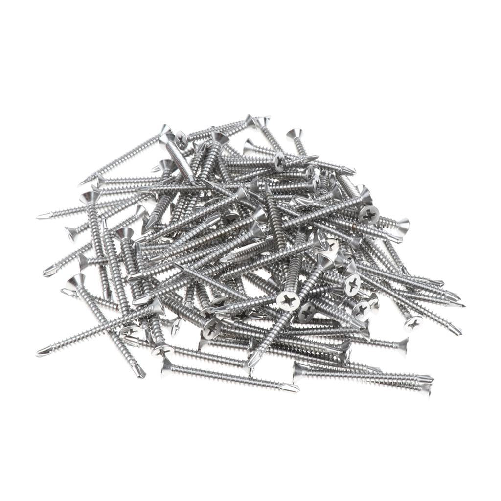 100x M4.2 Countersunk Self Tapping Drilling Philips Drive Fixing Screws 45mm