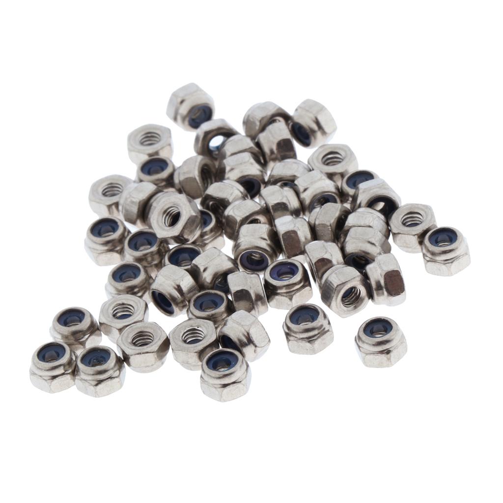 50Pieces Stainless Steel Lock Nut Assortment Kits  M2.5