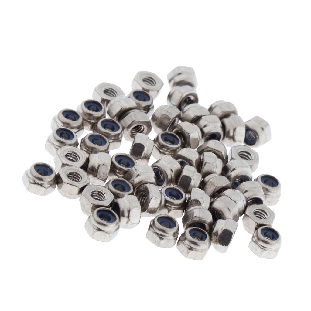 50Pieces Stainless Steel Lock Nut Assortment Kits  M3