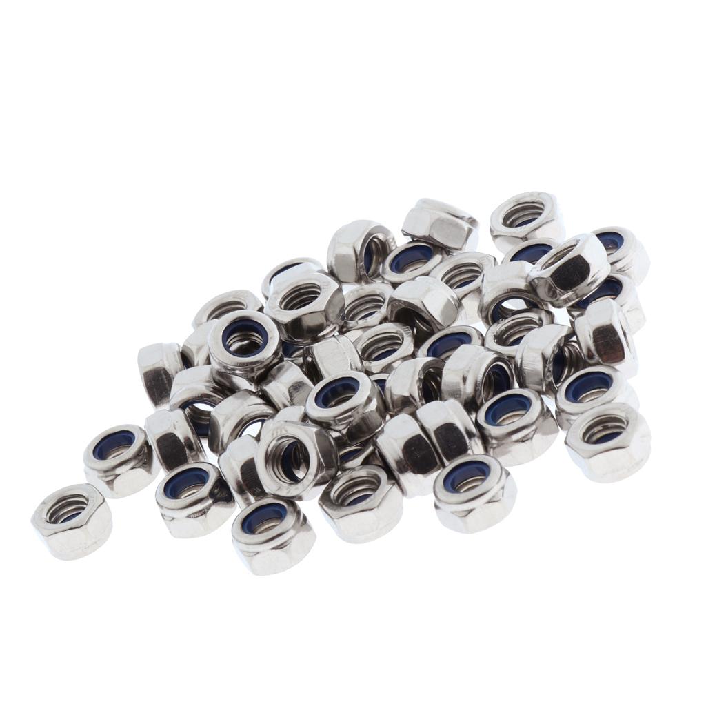 50Pieces Stainless Steel Lock Nut Assortment Kits  M5