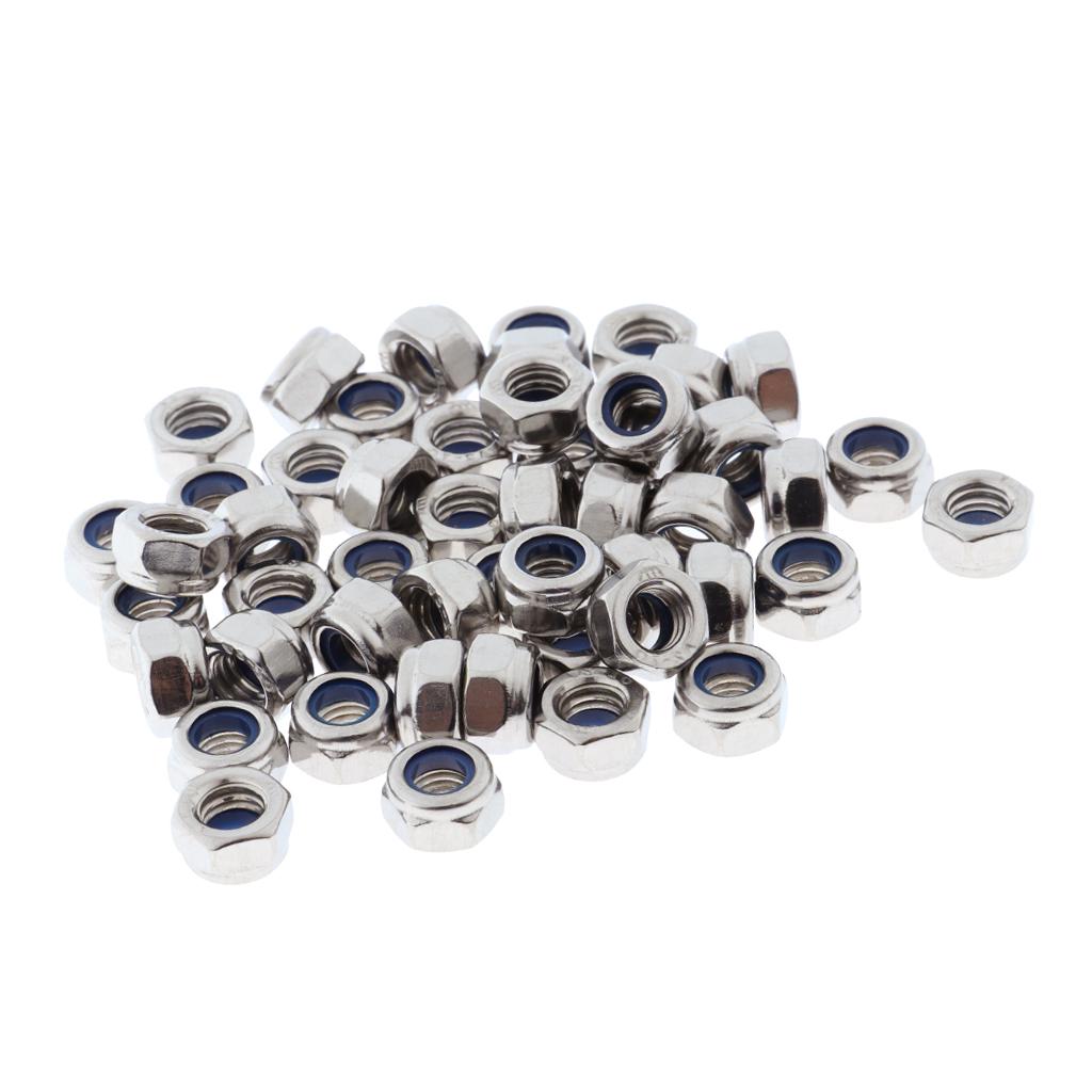 50Pieces Stainless Steel Lock Nut Assortment Kits  M5