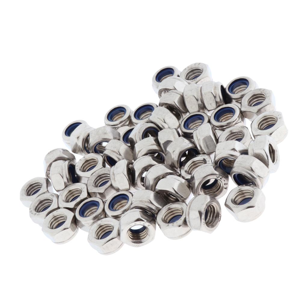 50Pieces Stainless Steel Lock Nut Assortment Kits  M8