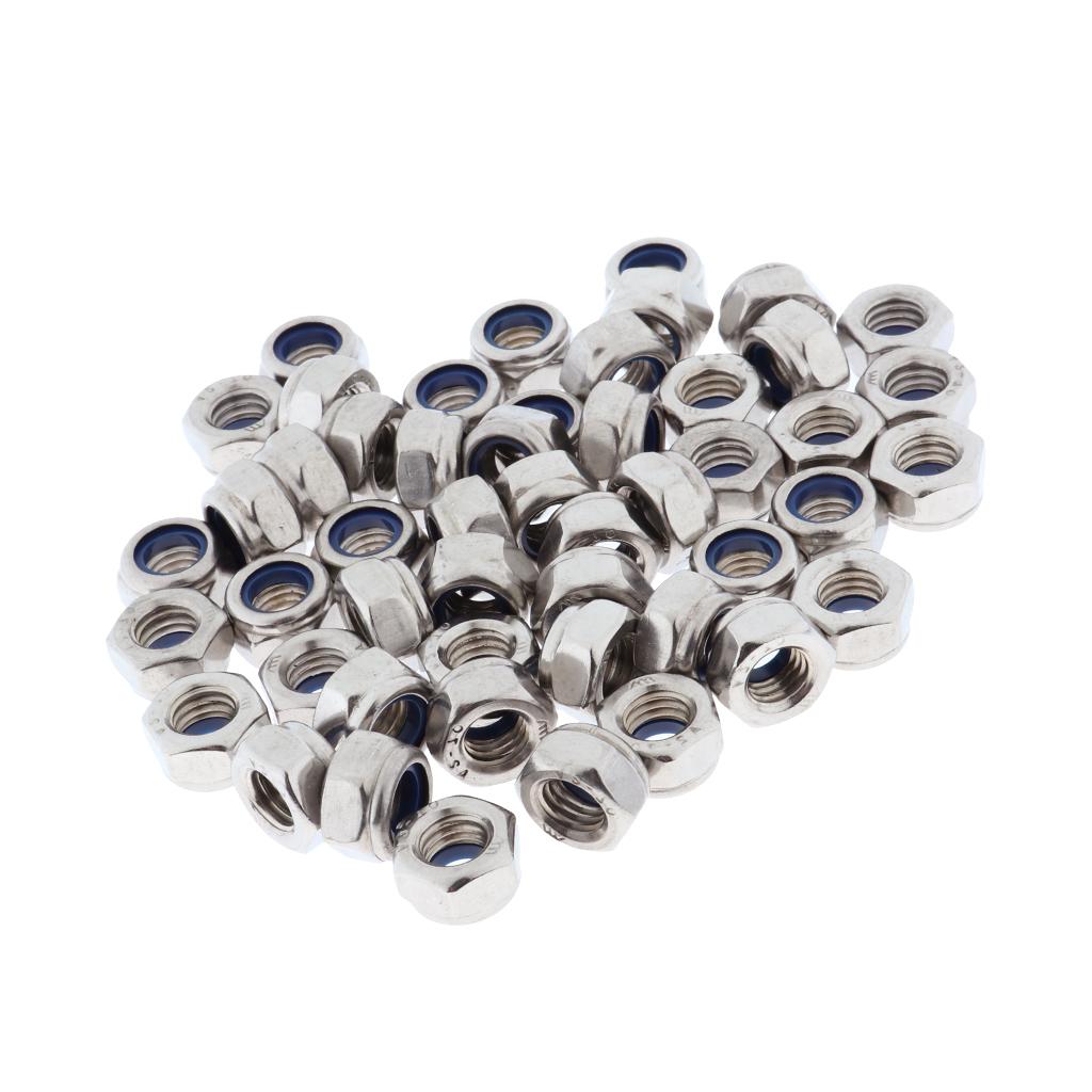 50Pieces Stainless Steel Lock Nut Assortment Kits  M8