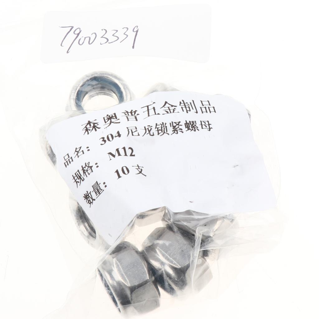 50Pieces Stainless Steel Lock Nut Assortment Kits  M12