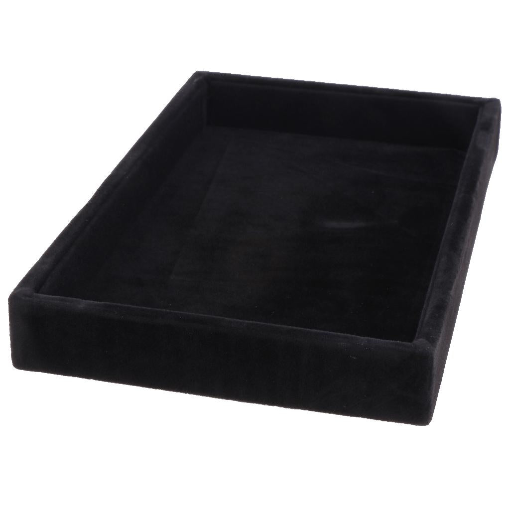 Velvet Necklace Bracelet Earring Anklet Jewelry Display Tray Case Black