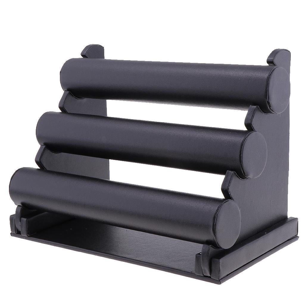 3 Tier Soft Velvet Hairband Headband Bracelet Watch Display Stand Rack Black