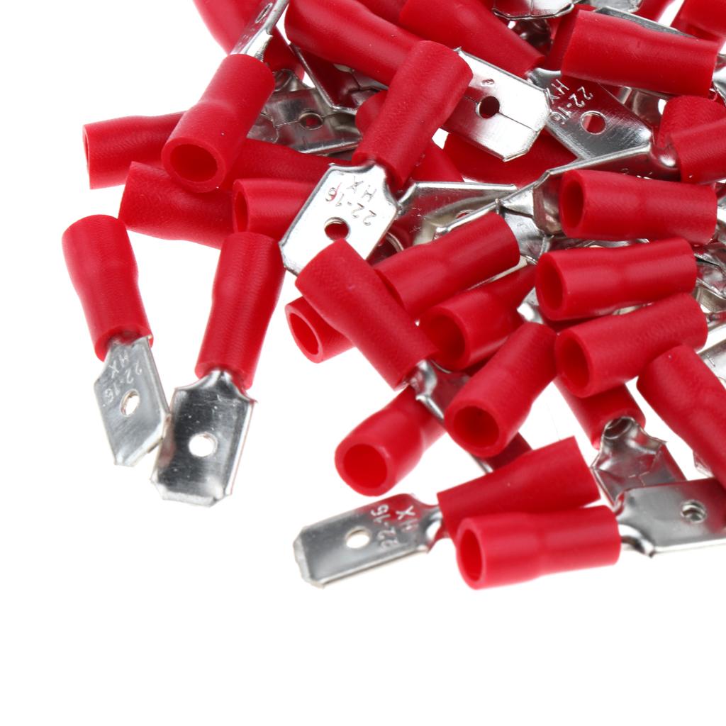 100 Pieces Insulated Wire Terminals Wire Crimp Connector Red