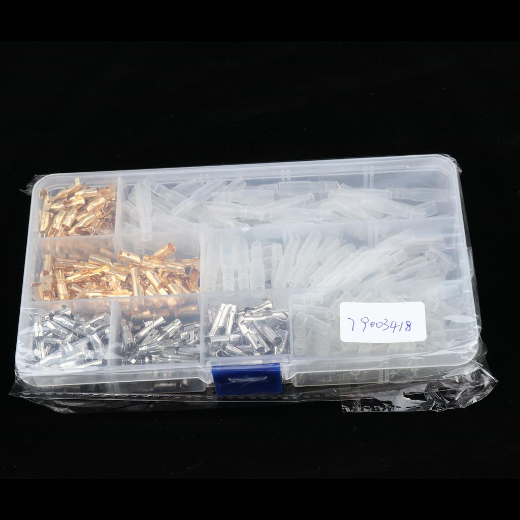 100pcs Male Female Spade Connector Wire Crimp Terminal Insulating Sleeve