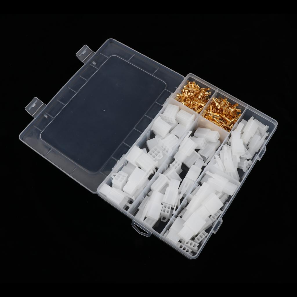 380 Pieces /40sets Electrical 2 3 4 6 Pin Wire Connector Terminal Plug Kits