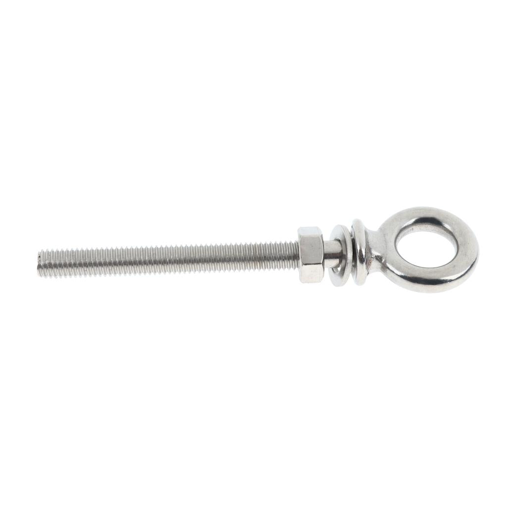 Stainless Steel Long Lifting Eye Bolt with Nut and Washer M8 80mm