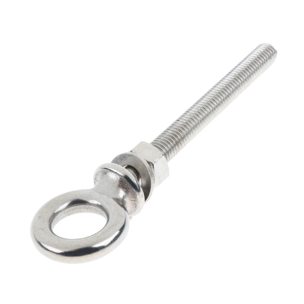 Stainless Steel Long Lifting Eye Bolt with Nut and Washer M8 80mm