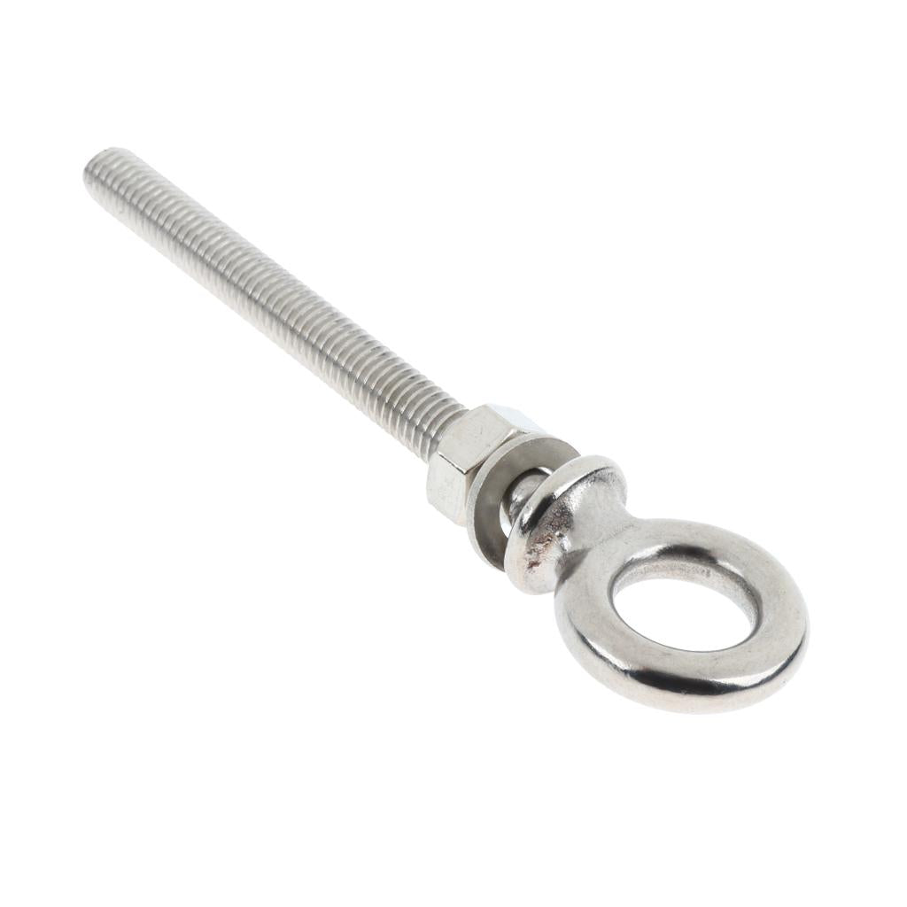 Stainless Steel Long Lifting Eye Bolt with Nut and Washer M8 80mm